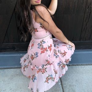 Pink printed dress